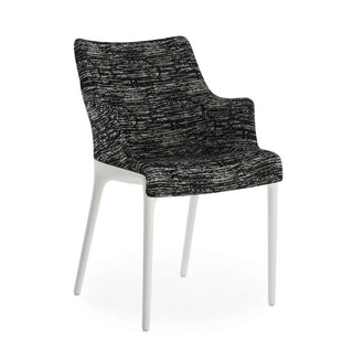 Kartell Eleganza Nia armchair in Melange fabric with white structure Kartell Melange 1 Black - Buy now on ShopDecor - Discover the best products by KARTELL design