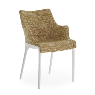 Kartell Eleganza Nia armchair in Melange fabric with white structure Kartell Melange 4 Mustard - Buy now on ShopDecor - Discover the best products by KARTELL design