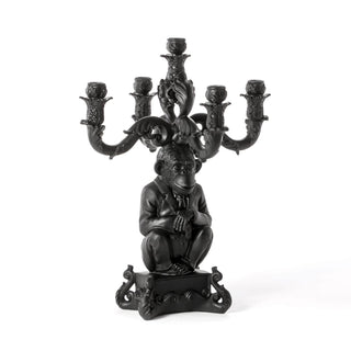 Seletti Burlesque Chimp 5-arm candelabra Black - Buy now on ShopDecor - Discover the best products by SELETTI design